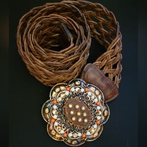 Leatherock woven, jeweled belt. Vintage. Stunning!